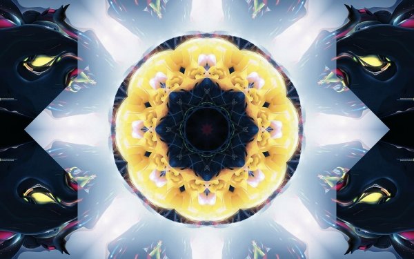 Abstract Artistic Mandala Yellow Dark HD Wallpaper | Background Image