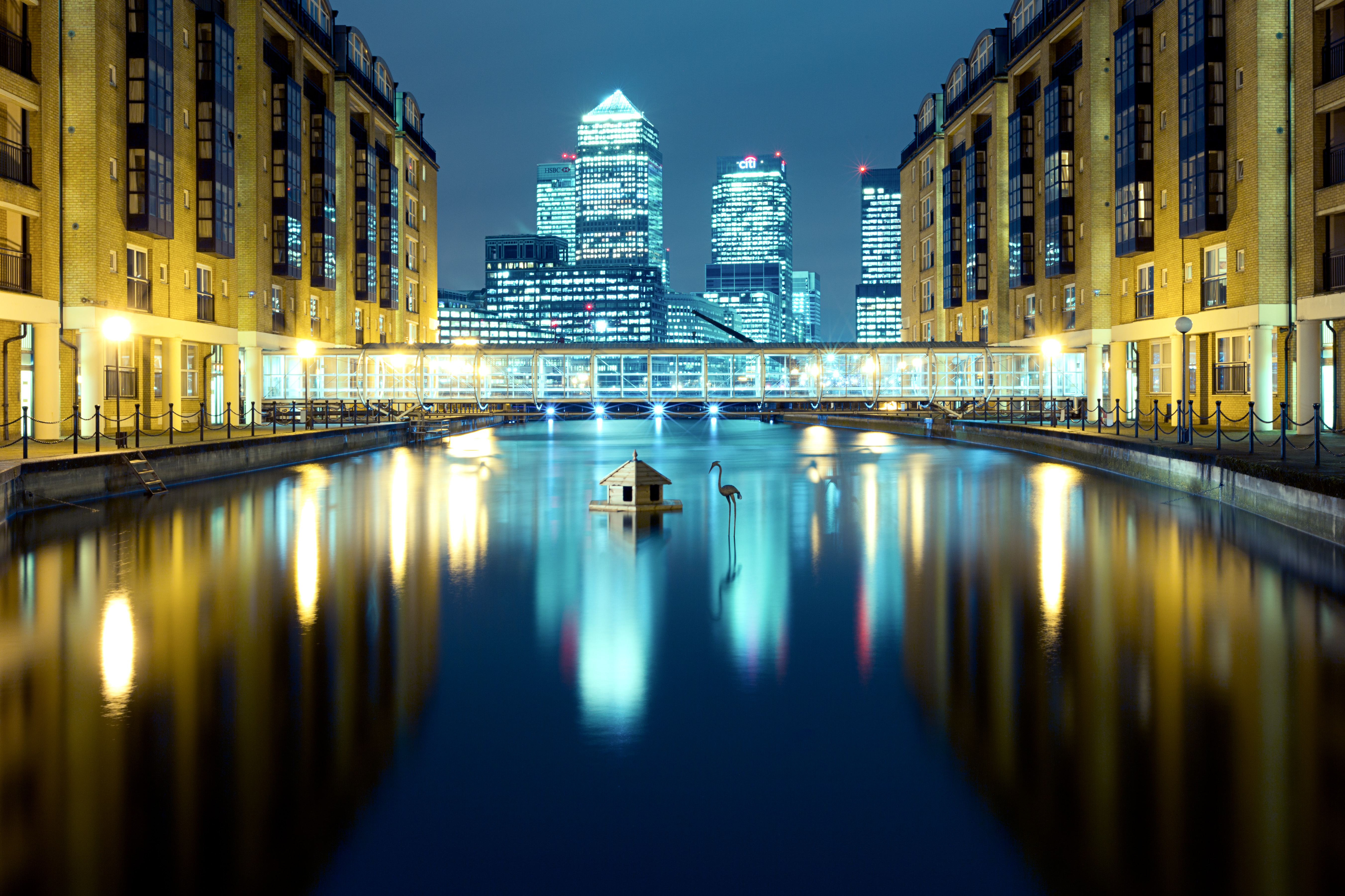Canary Wharf In London England by Mark Towning