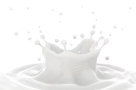 HD desktop wallpaper featuring a dynamic splash of milk against a white background.