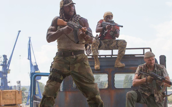 Terry Crews Hale Caesar Randy Couture Toll Road Doc (The Expendables) Wesley Snipes movie The Expendables 3 HD Desktop Wallpaper | Background Image
