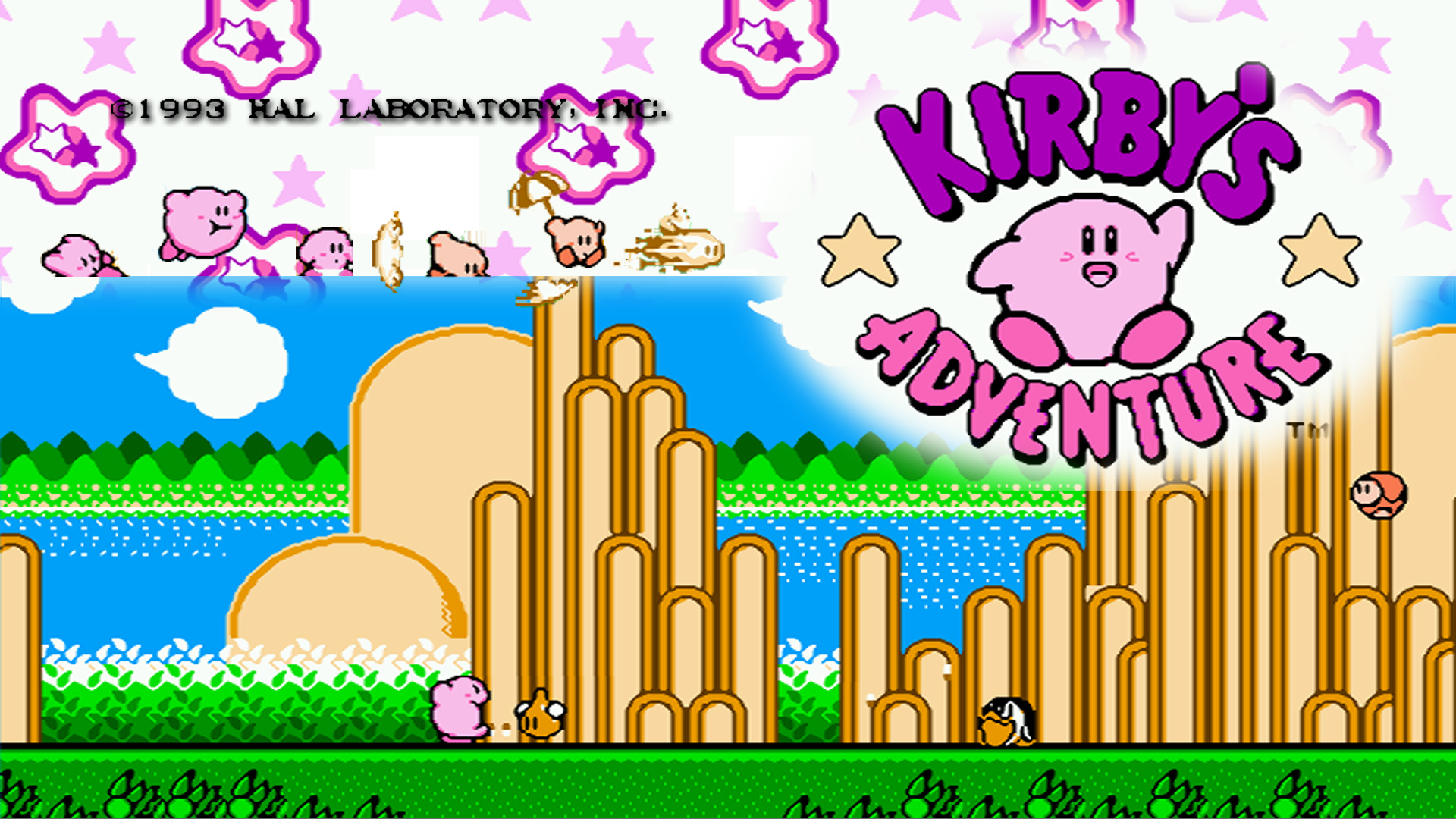 Kirby\'s Adventure HD Wallpaper - hình nền HD Kirby phiêu lưu: Nếu bạn là một fan của Kirby thì đây chắc chắn là điều bạn đang tìm kiếm. Hình nền HD Kirby phiêu lưu sẽ mang đến cho bạn những trải nghiệm tuyệt vời nhất về thế giới của Kirby. Hãy tải về và trang trí desktop của bạn với hình nền HD Kirby phiêu lưu ngay hôm nay.