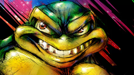 HD PC desktop wallpaper featuring a close-up of a fierce Battletoads character from the video game Battlemaniacs with vibrant, dynamic coloring and sharp details.