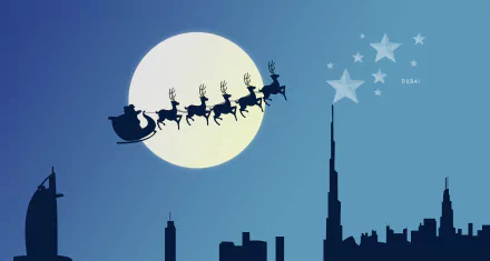  Santa And his Sleigh Over Dubai