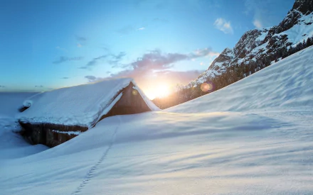 hut snow photography winter HD Desktop Wallpaper | Background Image