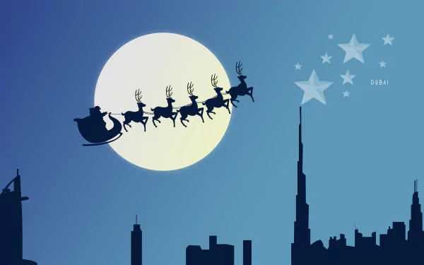  Santa And his Sleigh Over Dubai