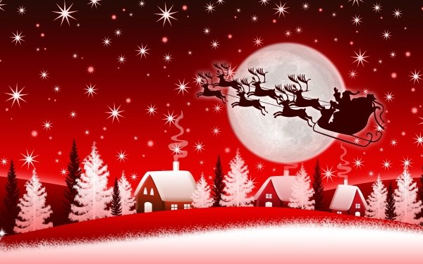 Holiday Christmas Sleigh Reindeer HD Wallpaper | Background Image