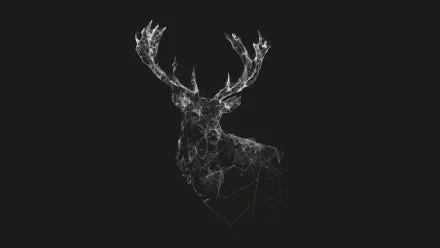 An artistic, polygonal representation of a deer, showcased against a dark background, makes for a striking HD PC desktop wallpaper and background.