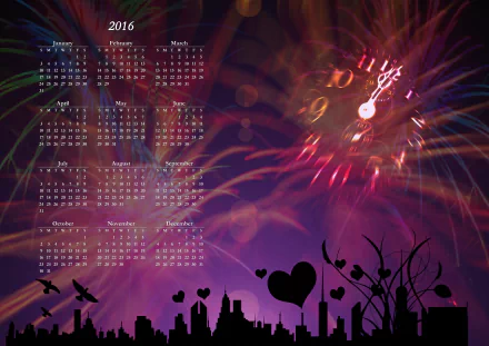  2016 Computer New year Calendar by Gerd Altmann