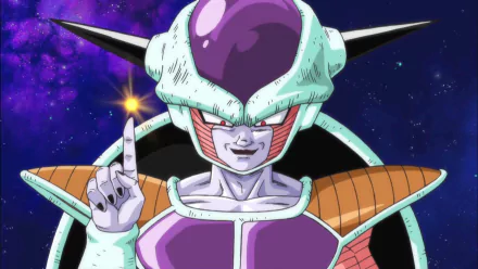 HD PC desktop wallpaper featuring Frieza from the video game Dragon Ball Z: Super Goku Den - Kakusei-Hen in a cosmic background.