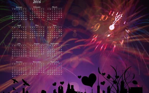  2016 Computer New year Calendar by Gerd Altmann