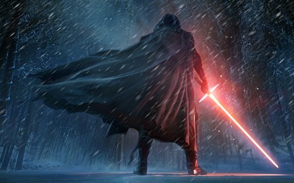 Film Star Wars 7 : Le Réveil de la Force Star Wars Kylo Ren Lightsaber Red Lightsaber Snow Cape Hood Sith Fond d'écran HD | Image