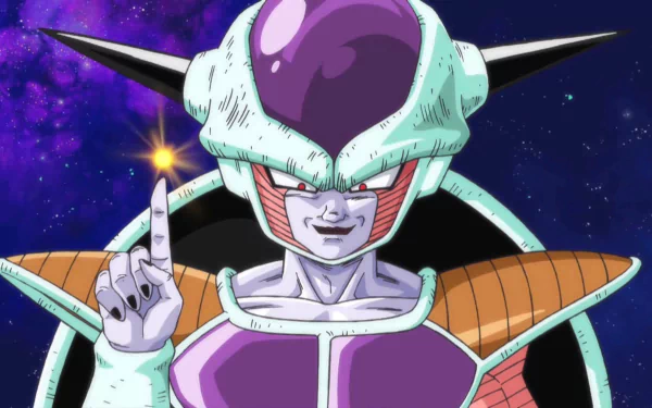 HD PC desktop wallpaper featuring Frieza from the video game Dragon Ball Z: Super Goku Den - Kakusei-Hen in a cosmic background.
