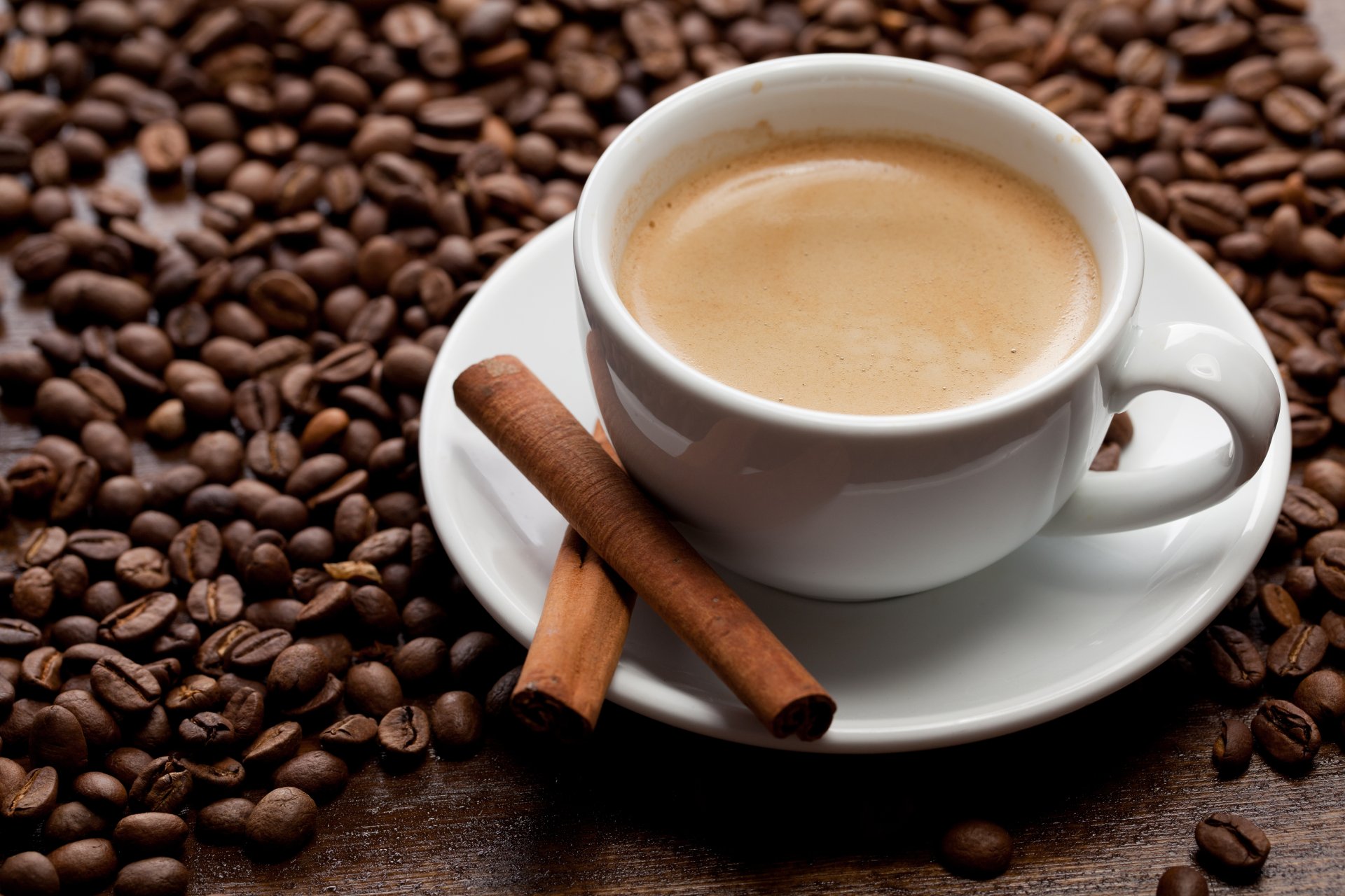 Download Cinnamon Coffee Beans Food Coffee 4k Ultra HD Wallpaper