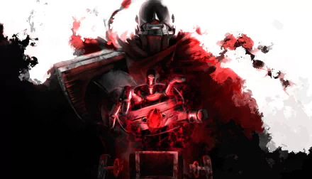 A dynamic HD desktop wallpaper featuring Shiro from the anime Deadman Wonderland, showcasing vivid red and dark tones, capturing the intense atmosphere of the series.