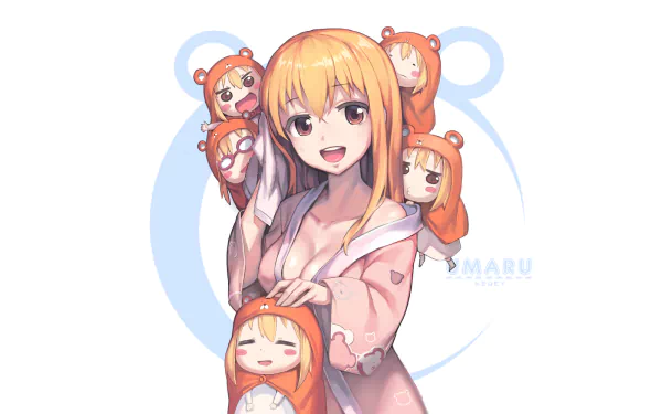 blonde long hair kimono chibi Umaru Doma Anime Himouto! Umaru-chan Himouto! Umaru-chan HD Desktop Wallpaper | Background Image