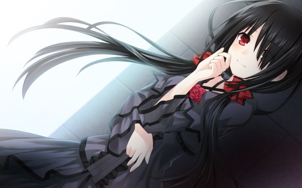 Anime Date A Live Kurumi Tokisaki Heterochromia Long Hair Black Hair Dress HD Wallpaper | Background Image