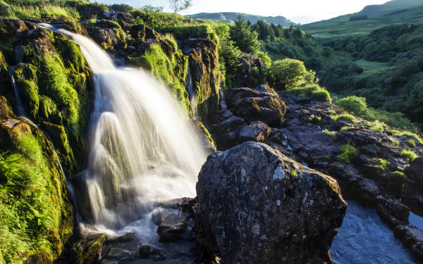 waterfall nature Loup Of Fintry Waterfall HD Desktop Wallpaper | Background Image