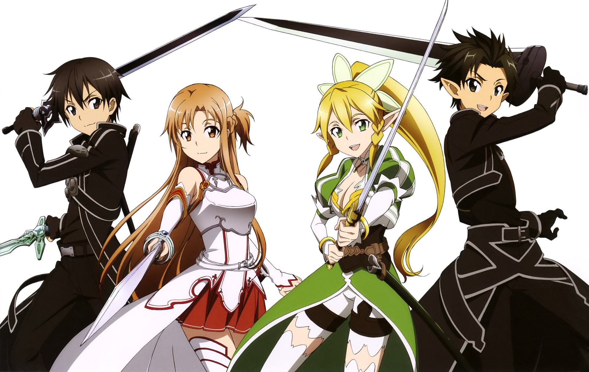 4078x2575 Kirito, Asuna and Leafa Wallpaper Background Image. 