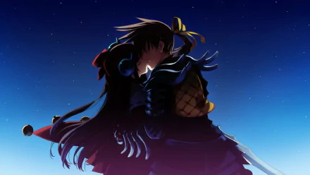 sword weapon warrior purple hair long hair video game Eiyuu Senki: The World Conquest HD Desktop Wallpaper | Background Image