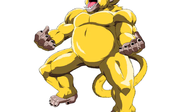 HD desktop wallpaper of Ozaru Goku from Dragon Ball GT. The image shows a roaring golden Goku in his giant ape form, exuding power and intensity.