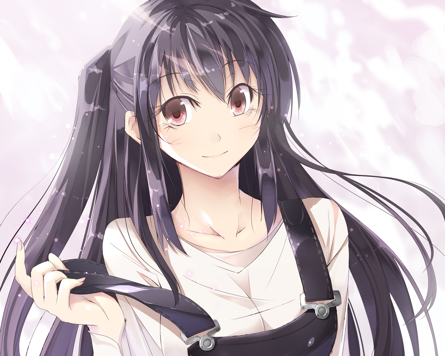 An Anime Girl Of Dark Hair And Long Black Hair Background, Anime