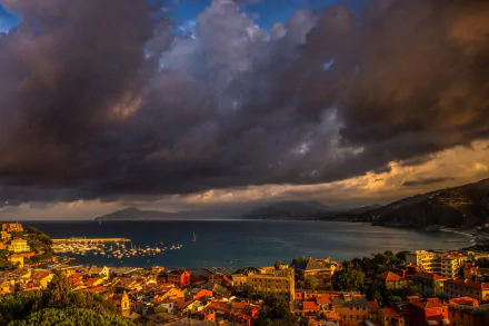  Sestri Levante, France under Dark Clouds