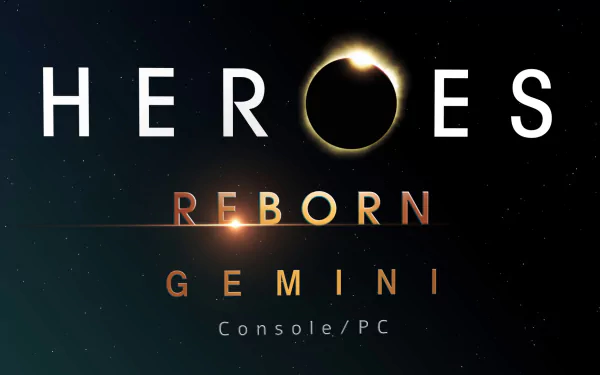 HD desktop wallpaper for Gemini: Heroes Reborn featuring title text with cosmic background for console/PC.