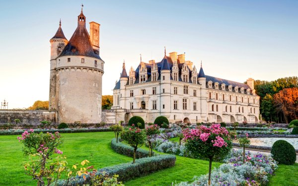 Man Made Château de Chenonceau Castles France Architecture Flower Garden HD Wallpaper | Background Image