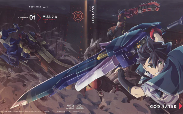 Epic 4K Ultra HD wallpaper featuring Soma Schicksal and Utsugi Lenka from the anime God Eater, showcasing dynamic action and striking visuals.