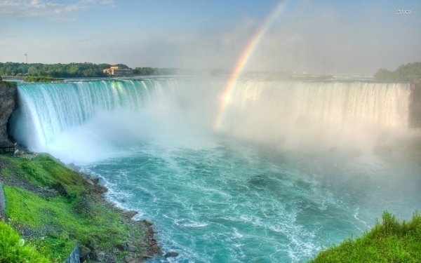 Earth Niagara Falls Waterfalls Waterfall Rainbow HD Wallpaper | Background Image