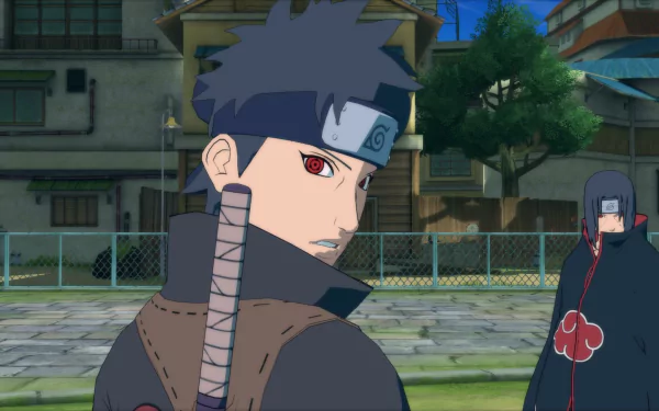HD wallpaper featuring Itachi and Shisui Uchiha from the video game Naruto Shippuden: Ultimate Ninja Storm 4, set against a vibrant background.