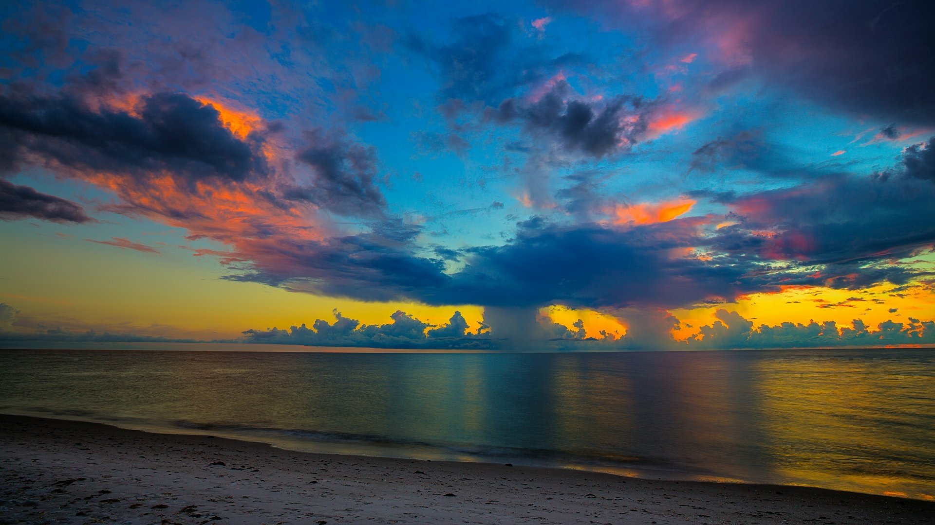 Florida Beach Sunset HD Wallpaper | Background Image | 1920x1080 | ID