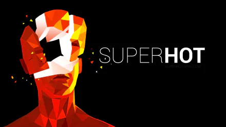 HD desktop wallpaper featuring the stylized red crystal-like figure from the game SUPERHOT against a black background.