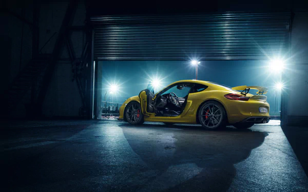 car yellow car Porsche Porsche Cayman vehicle Porsche Cayman GT4 HD Desktop Wallpaper | Background Image