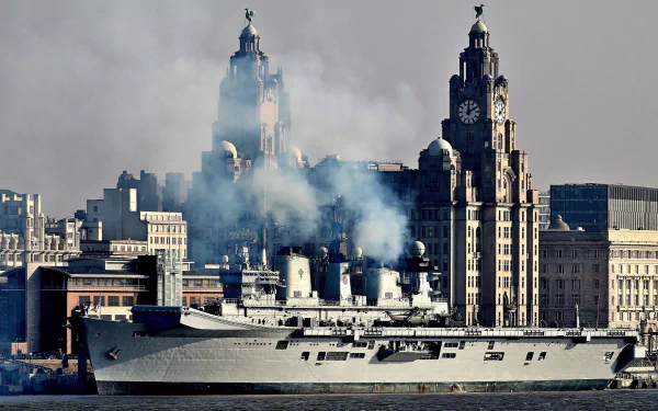 warship navy helicopter ship aircraft carrier military HMS Illustrious (R06) HD Desktop Wallpaper | Background Image