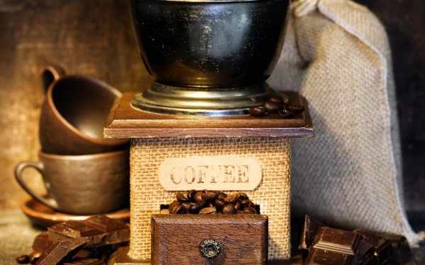 Food Coffee Cup Coffee Beans Chocolate HD Wallpaper | Background Image
