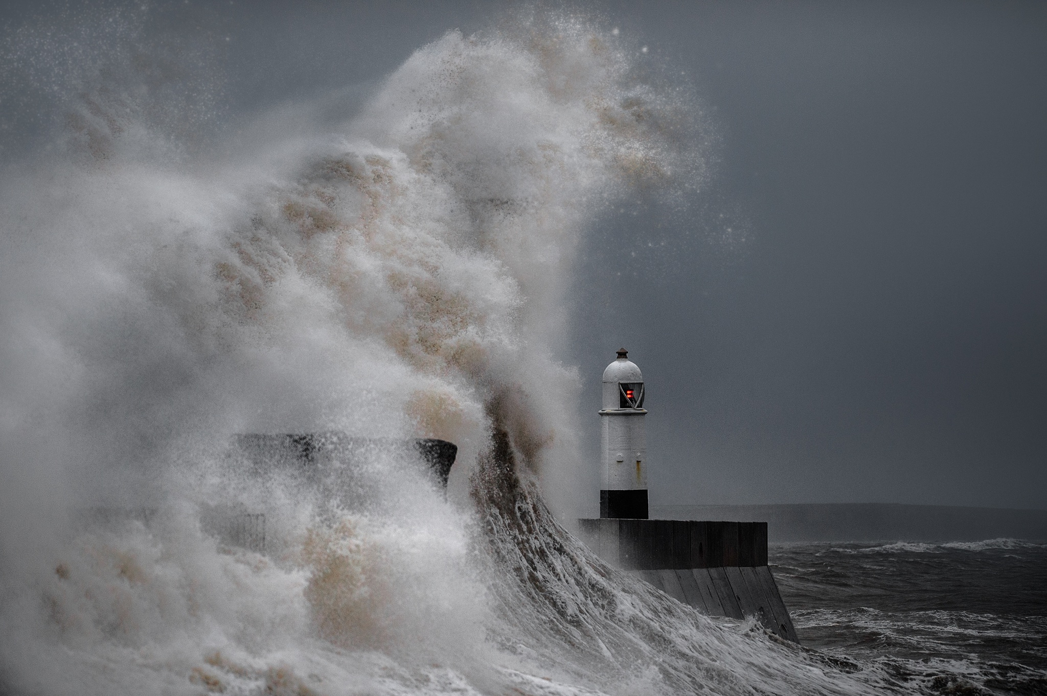 Lighthouse in Ocean Storm