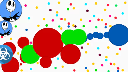 A vibrant HD wallpaper featuring colorful circles and shapes from the popular video game Agar.io, set against a bright background, creating an engaging desktop backdrop.