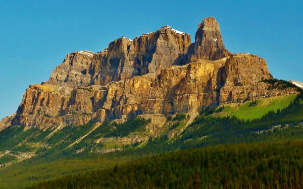 Earth Mountain Mountains Alberta Canada Forest Nature Cliff HD Wallpaper | Background Image
