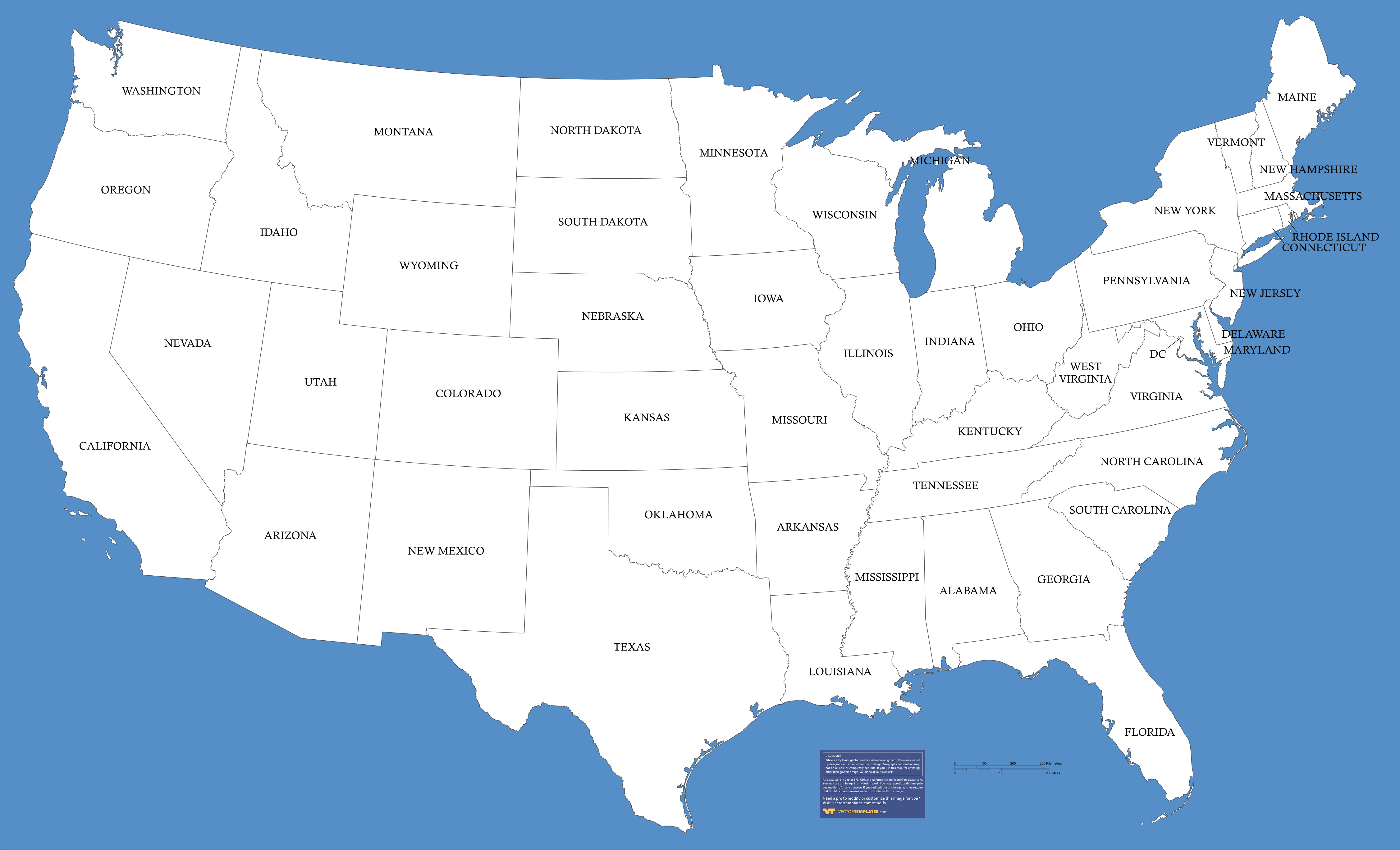 HD USA Map Desktop Wallpaper - Detailed United States of America Map ...