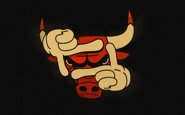 HD desktop wallpaper featuring the Chicago Bulls logo on a black background.