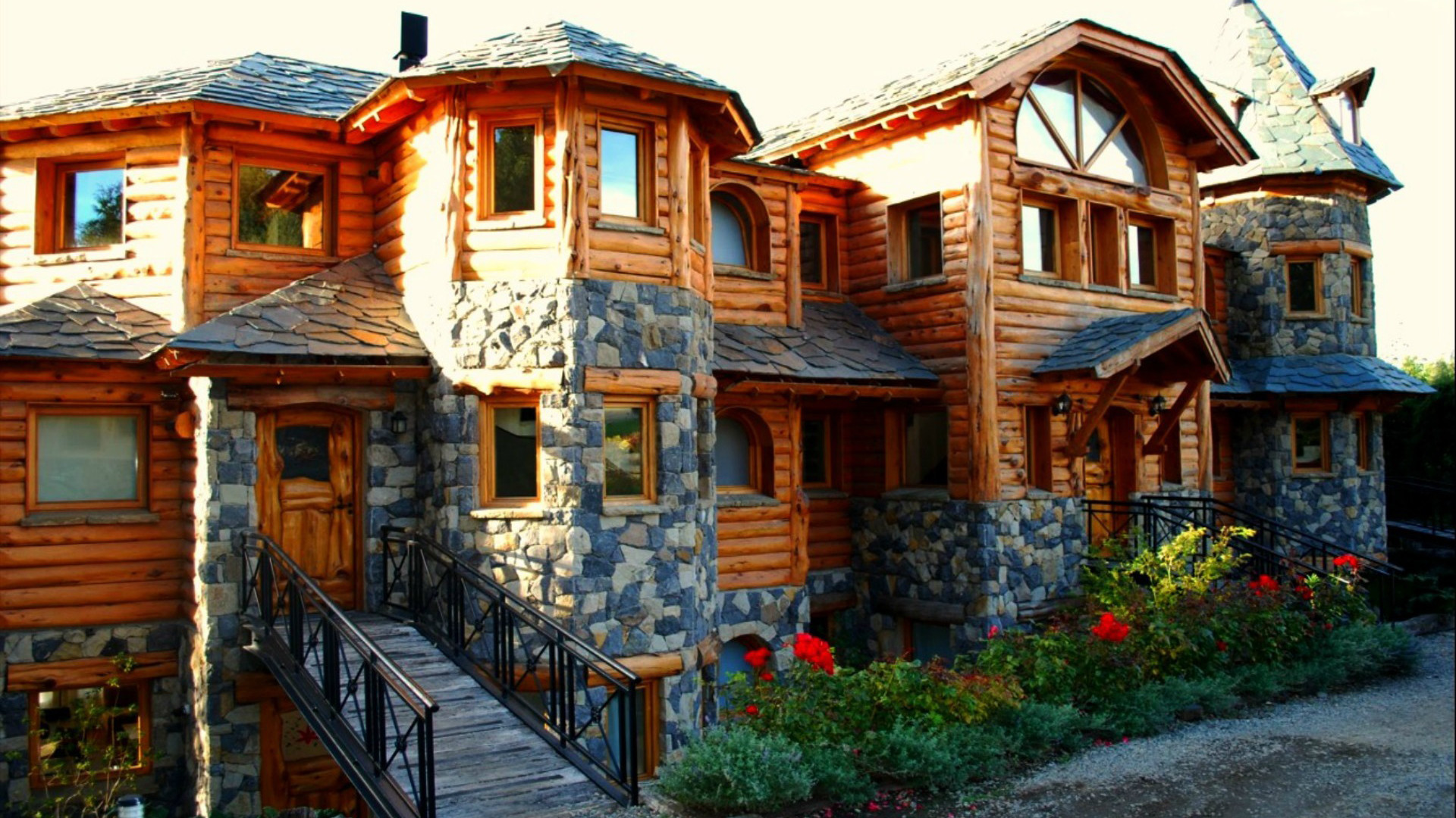 House Made Of Wood And Stones Hd Wallpaper Background Image