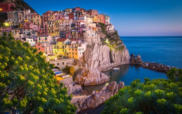 Man Made Manarola Towns Italy Cinque Terre House Coast Colors Colorful Town HD Wallpaper | Background Image