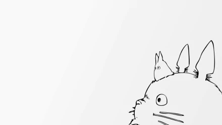 HD wallpaper featuring the character Totoro from My Neighbor Totoro with a Mini Totoro on a simple white background.