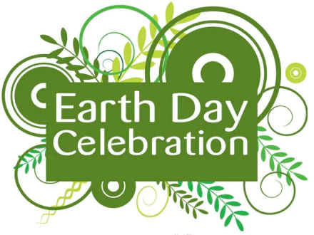 HD desktop wallpaper featuring a green-themed Earth Day celebration design with leaves and circular patterns, highlighting the holiday’s environmental focus.