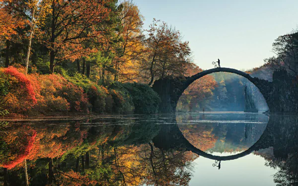  The devil's bridge, Rakotzbrücke, Germany