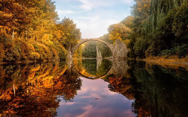  The devil's bridge, Rakotzbrücke, Germany