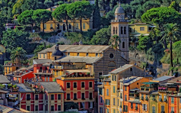 Man Made Portofino Towns Italy House Colors Colorful HD Wallpaper | Background Image