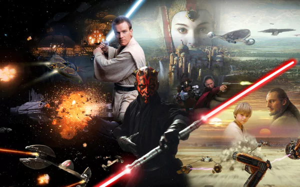 podracer (Star Wars) Qui-gon Jinn Anakin Skywalker Obi-Wan Kenobi Darth Maul movie Star Wars: Episode I - The Phantom Menace HD Desktop Wallpaper | Background Image