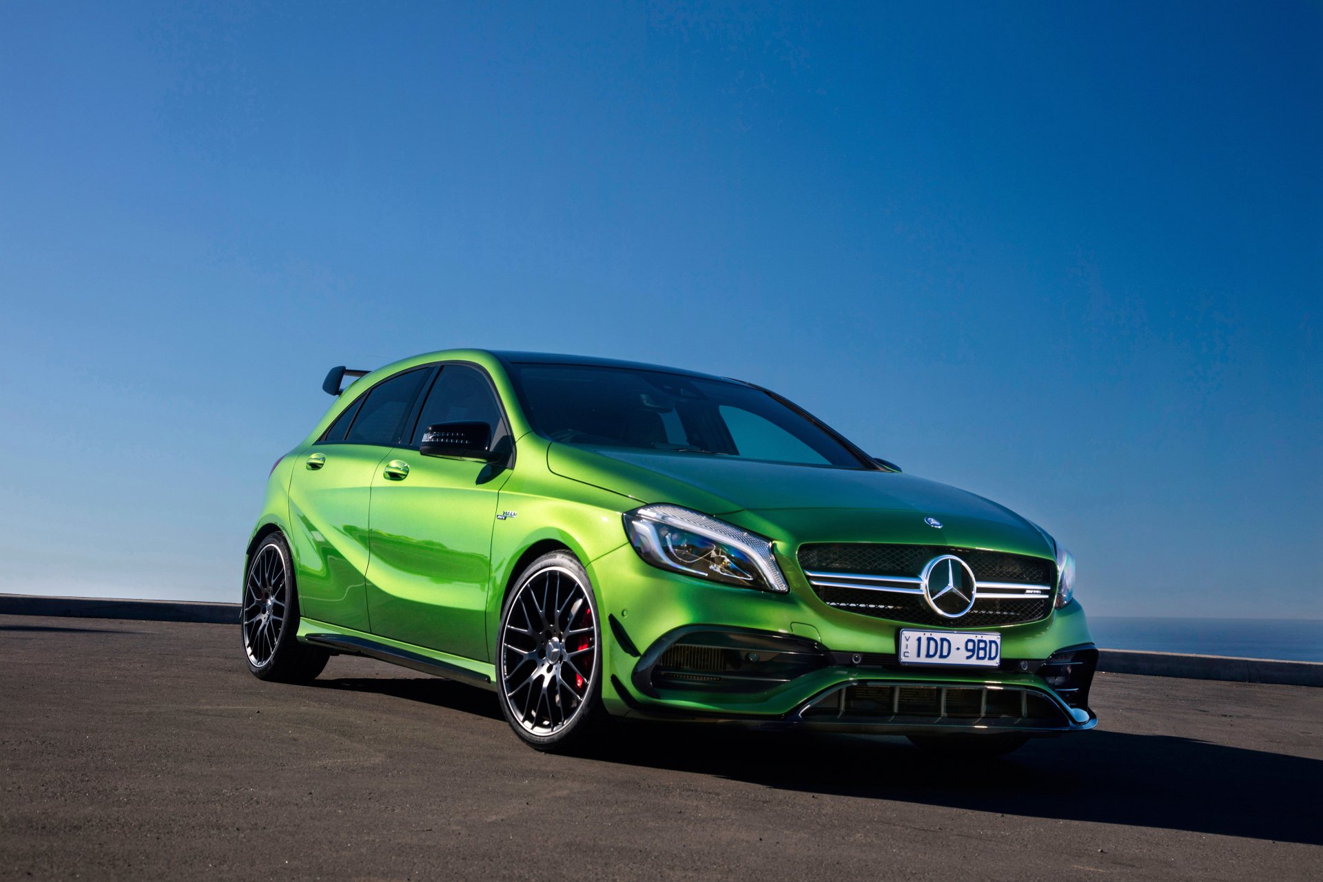 Download Green Car Car Compact Car Mercedes-Benz Vehicle Mercedes-Benz A-Class 4k Ultra HD Wallpaper